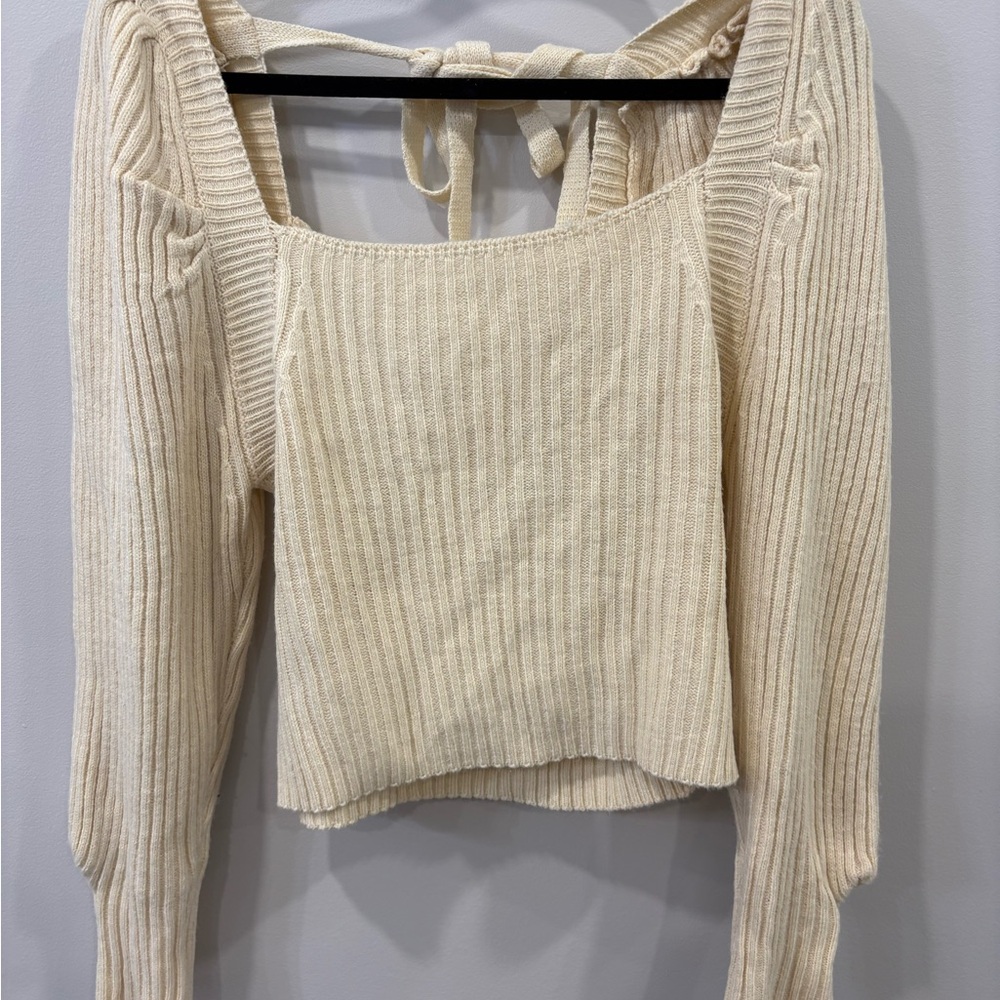 Entro Off-the-Shoulder Cream Sweater